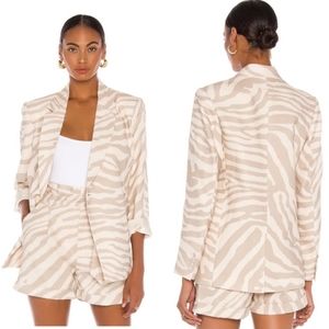 Anine Bing Kaia Blazer in Sand Zebra